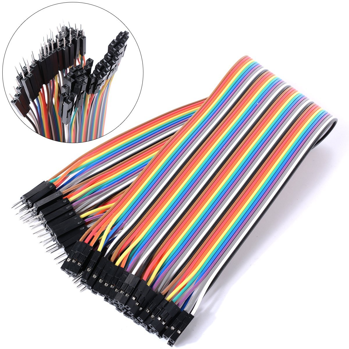 40pcs 20cm 2.54mm Breadboard jumper Dupont Wire Connector Cable for Arduino 
